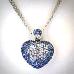 Brighton, love is all you need Blue and Silver Heart Pendant Necklace